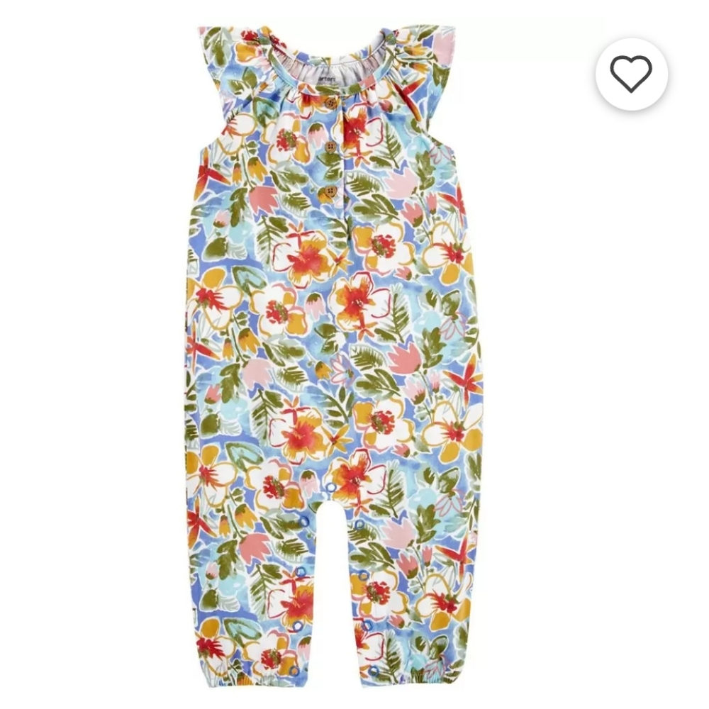 CARTER'S Girl Baby Floral Jumpsuit 12M NWT